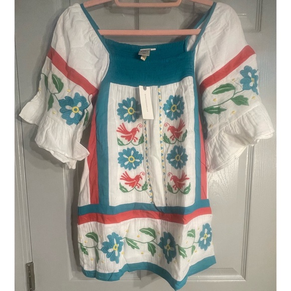 Anthropologie Embroidered Tunic Blouse NWT Size 4 (Small) - Picture 8 of 16